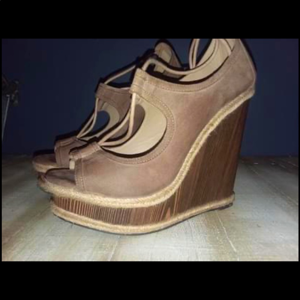 Boho style 6 inch wedges lace up peep toe wedges